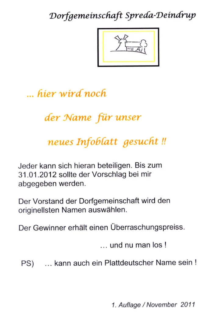 Dörperblatt – 1. Auflage