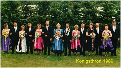 Königsthron der Schützenkompanie Spreda 1989